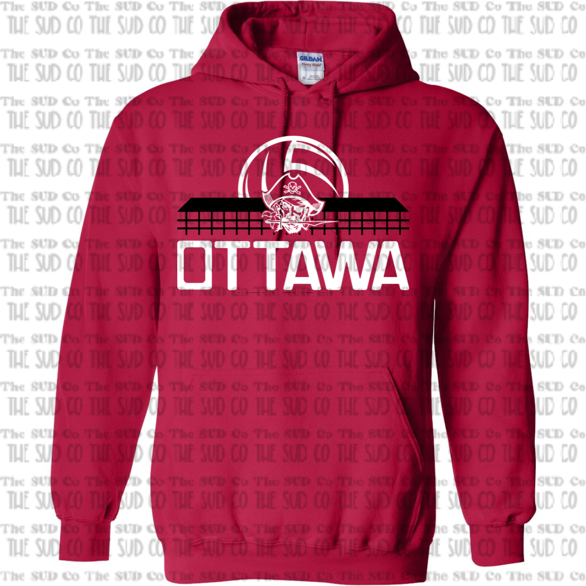 OHS Volleyball Hooded Sweatshirt - Red