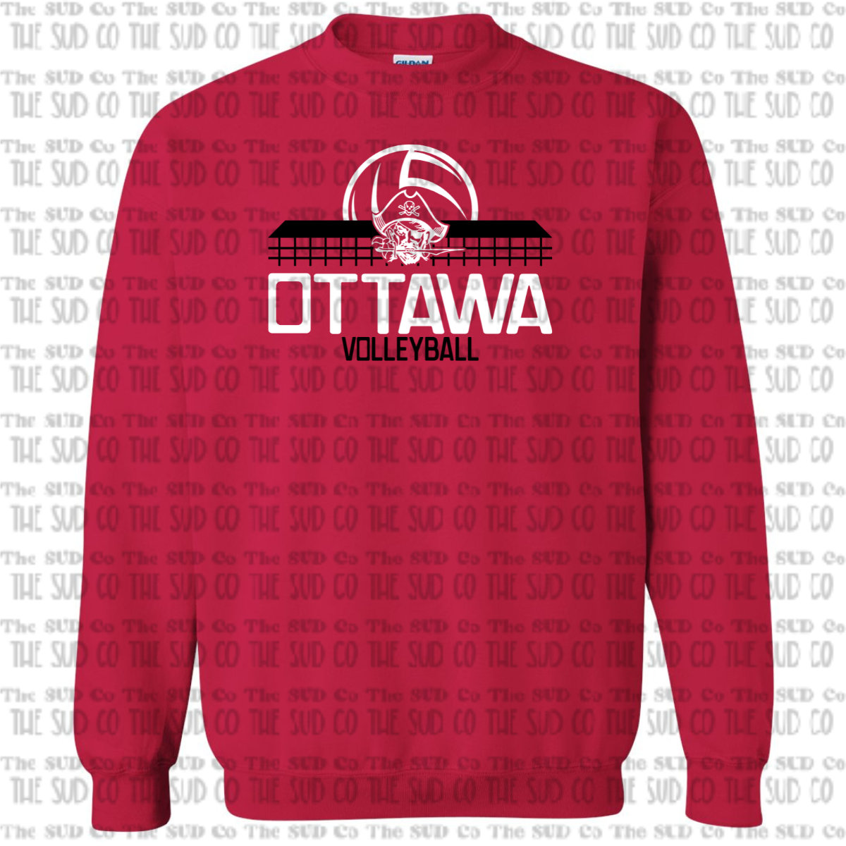 OHS Volleyball Crewneck Sweatshirt - Red