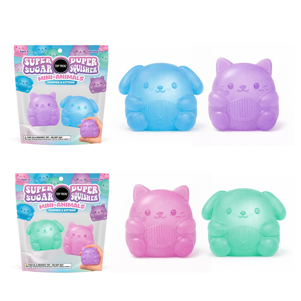 Sugar Squisher - Mini Kitty & Puppy 2 pack by Top Trenz