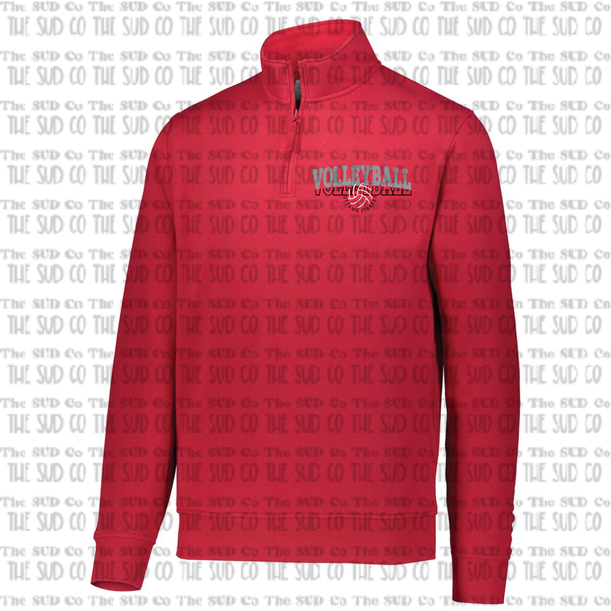 OHS Volleyball Quarter Zip Sweatshirt - Red