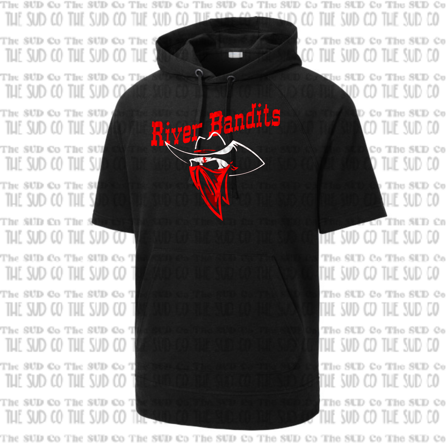 River Bandits Hooded Short Sleeve Sweatshirt - Black