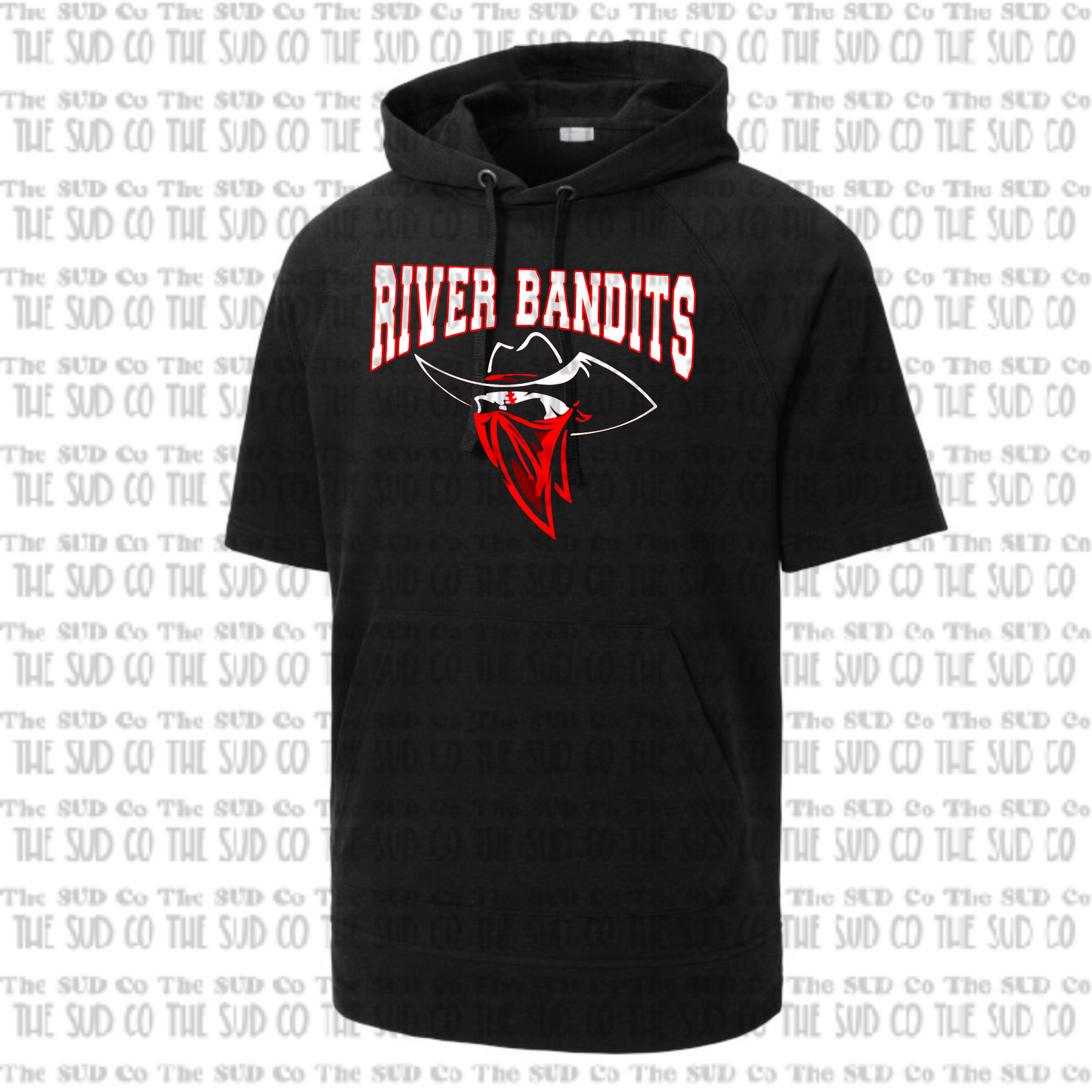 River Bandits Hooded Short Sleeve Sweatshirt - Black