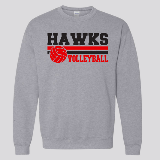 WES Hawks Volleyball Crewneck Sweatshirt - GRAY