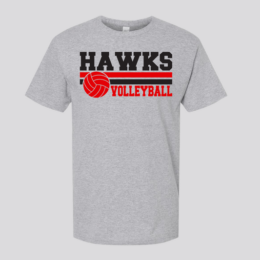 WES Hawks Volleyball Basic Tshirt - GRAY