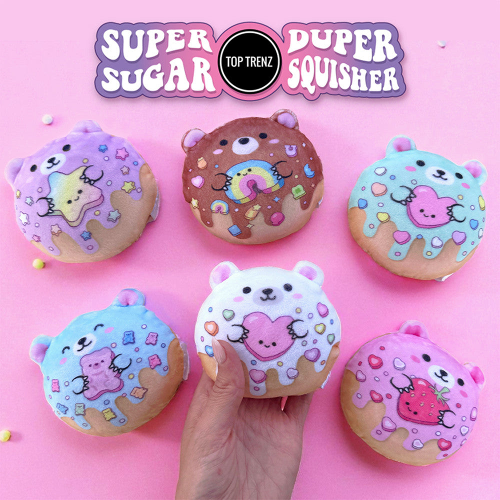 Super Duper Sugar Squisher -Plush Sugar Bear Donuts by Top Trenz