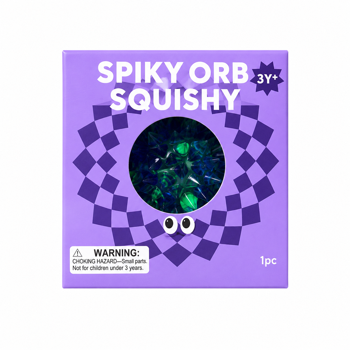 J'adore 2.5 Inch Spiky Orb Squishy Fidget Sensory Toy - Purple